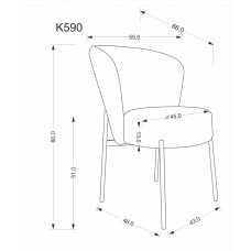 Auduma krēsls K-590, olīvju